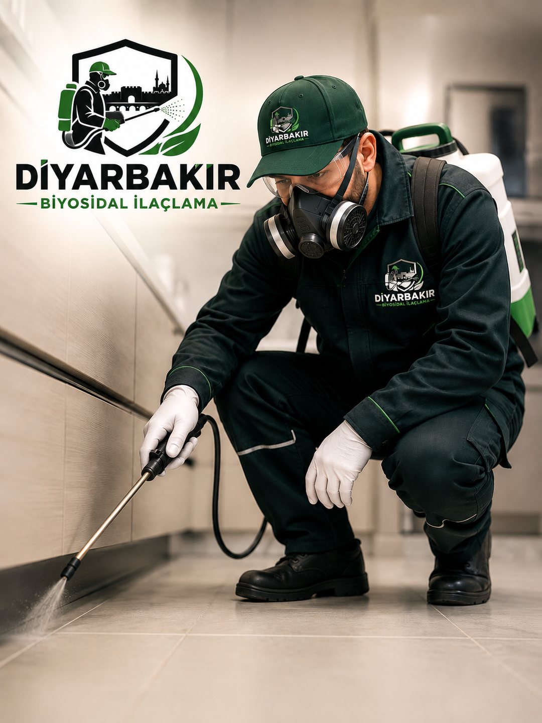 Diyarbakır Biyosidal İlaçlama uzmanı biyosidal uygulama yaparken