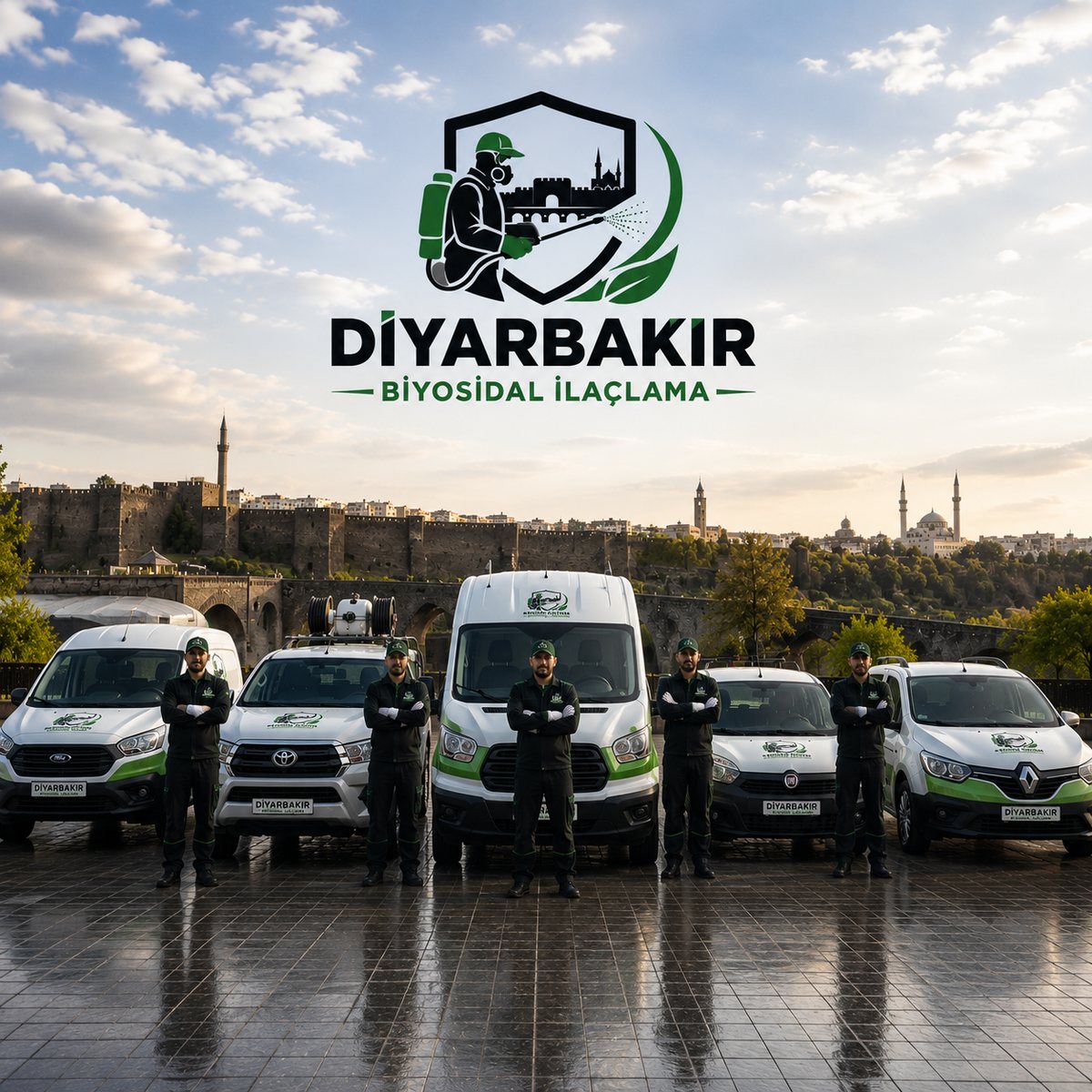 Diyarbakır Biyosidal İlaçlama saha ekibi ve araç filosu